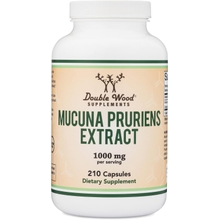 Mucuna Pruriens Extract Capsules - Dopamine Boosting Supplement - 210 Count, 1,000mg Per Serving, 20% (from Velvet Bean) (for Mood and Motivation Support) Third Party Tested by Double Wood