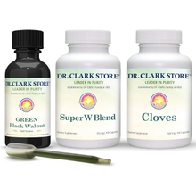 Dr Clark Store Intestine Support &amp; Cleanse Kit - with Original Green Tincture from Black Walnut Hulls, Wormwood, and Cloves-Helps Maintain Optimum Intestinal Function