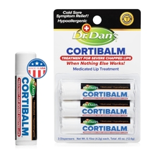 Dr. Dan&amp;#39;s Cortibalm -3 Pack -for Dry Cracked Lips - Healing Lip Balm for Severely Chapped Lips- Designed for Men, Women and Children
