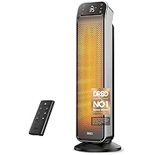Dreo 25 Inch Electric Heaters for Home, 70  Oscillating Fan Heater with Remote, 25dB Silent Ceramic Space Heater for Large Room, Low Energy, 3-Mode 3-Speed, Timer, Overheating&Tip-Over Protection