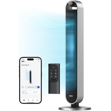 Kipas Menara Dreo untuk Bilik Tidur, Kipas Berayun 42 Inci 120&deg;, Motor DC Tenang 25dB, Kipas Berdiri Tanpa Bilah Halaju 27 kaki dengan 12 Kelajuan, 4 Mod, Kipas Penyejuk Pemasa 12H untuk Rumah, Ruang Tamu, Pilot Max S