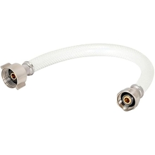 Penyambung Tandas Fleksibel Eastman 9 Inci, Ballcock 7/8 Inci x FIP 1/2 Inci, Talian Bekalan PVC Bertetulang, Putih, 48169