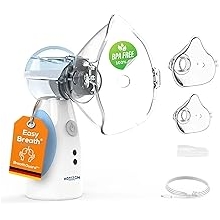 horizon health easy breath plus - bpa free & no plasticizers - whisper quiet inhaler - children & adults - portable nebulizer with smart fill container usb micro battery & automatic cleaning