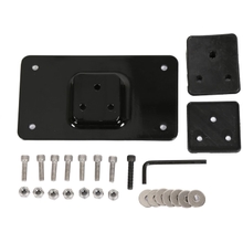 ECOTRIC 3-Hole Laydown License Plate Mount Bracket Compatible with 1973-Up Harley Davidson License Plate Mounting Kit Black