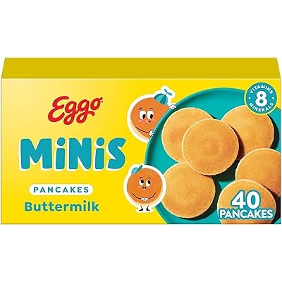 Eggo Minis Frozen Pancake Bites, Frozen Breakfast, Breakfast Food, Buttermilk, 14.1oz Box 40 Pancakes