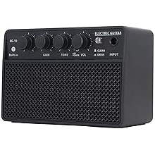 Electric Guitar Amp, 10W Portable Electric Guitar Amplifier with Dual Channels Headphone Jack for Practice, Desktop, Live Performance