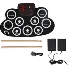 electronic drum set roll up drum set 9 pads roll up drum practice pad drum kit with drum pedals and drum sticks built-in dual speaker ideal gift for