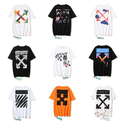 in stock and 2023 Summer New Off-white high quality All-match Unisex T-shirt Printed Short Sleeve