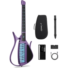 Enya Stringless Smart Guitar with Chord Generator Built-in Drum Machine & Bass Line 20 Instrument Sounds Including Electric Guitar Acoustic Electric Guitar Digital Piano etc. App Interactive