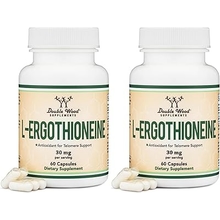 Ergothioneine Supplement (EGT) 30mg of Pure, Plant-Based L-Ergothioneine Per Capsule, 60 Count (May Support Longevity and Healthy Aging) Non-GMO, Gluten Free, Vegan Safe by Double Wood (Pack of 2)