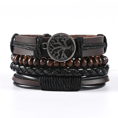 Europe and the United States cross-border jewelry simple ladies hand woven hand rope mens leather bracelet cheap wholesale bracelet bracelet