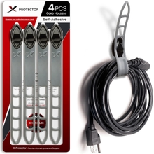 Extension Cord Holder X-Protector - 4 PCS Self-Adhesive Appliance Cord Holder with Manageable Belt - Premium Cord Organizer for Appliances - Universal Storage Straps to Organize Cords Anywhere