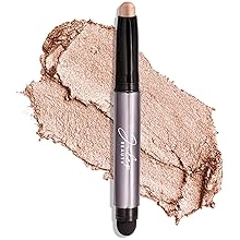 Eyeshadow 101 Cream-to-Powder Waterproof Shadow Stick &ndash; Champagne Shimmer &ndash; Long-Lasting, Crease-Proof, Medium Golden-Beige Shimmer Cream Eyeshadow with Built-in Smudger