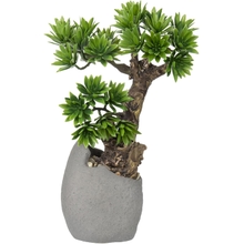 Tumbuhan Bonsai Pokok Bonsai Palsu 13.8&rdquo; Pokok Bonsai Tiruan Tinggi dengan Periuk Cemant Dihiasi dengan Meja Kerikil Tumbuhan Bonsai Dalaman untuk Hiasan Pejabat Rumah