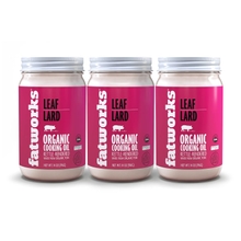 Fatworks, Certified Organic Leaf Lard, NON-GMO, USDA 100% Organic for Amazing Traditional Baking, Keto, Paleo, Everyday Cooking and Frying, Whole30 Approved, No Preservatives in Glass Jar, 14 OZ