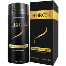 FEBRON Hair Fibers For Thinning Hair For Women &amp; Men Hair Loss Concealer Hair Powder Volumizing Based 100% Undetectable &amp; Natural - Bald Spots Filler 30 Gram, Dark Gray