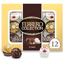 Ferrero Collection Gourmet Gift Box, 12 Assorted Confections with Hazelnut, Dark Chocolate and Coconut, 4.6 oz