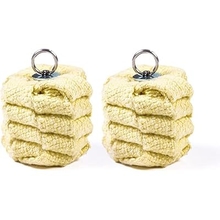 Fire Poi Set &ndash; 3 Inch Woven Kevlar MoonBlaze Heads &ndash; Set 2 &ndash; Custom Length &ndash; Twist Link Chain &ndash; Flow, Spinning, Circus, Dance Prop &ndash; untuk Festival & Persembahan