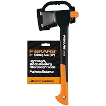 Fiskars X11 Splitting Axe Hatchet, 17" Tree Branch Cutter and Wood Axe for Small Logs with Shock-Absorbing Handle