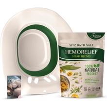 طقم نقع حمام فيفونا 2 في 1 على مقعد المرحاض مع مزيج ملح إبسوم مع الزيوت الأساسية للبواسير والعناية بعد الولادة مثالية لنقع العجان وإغاثة التهيج السريع