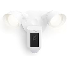 Ring Floodlight Cam Wired Plus (newest model), Outdoor home or business security with motion-activated 1080p HD video and floodlights, White
