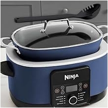 Ninja Foodi PossibleCooker PRO 8.5 Quart Multi-Cooker, with 8-in-1 Slow Cooker, Dutch Oven, Steamer & More, Glass Lid & Integrated Spoon, Nonstick, Oven Safe Pot to 500F, Navy Blue