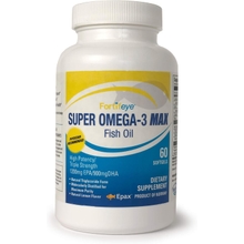 Fortifeye Vitamins Super Omega-3 Max Fish Oil, Lemon Flavor, Natural Triglyceride, 1200 EPA  900 DHA Per Serv.- 30 Day, 60 Max Softgel Capsules