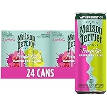 Maison Perrier French Kiss Sweetened Sparkling Juice Beverage, Raspberry & Lime Flavors With Real Fruit Juices, 24Pk