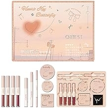 QIBEST Full Beauty Makeup Makeup Set, Cosmetic Set, 11-Piece Set Double Ended Lip Gloss x 4, 5 Colors Eye Shadow x 1, Face Powder x 1, Blush x 1, Lipstick x 1, Eyebrow Pencil x 1, Eyeliner x 1