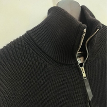 High-Weight Knit Sweater with Double Zippers, Casual Cardigan, High-Neck Men's Autumn and Winter Sweater, Fashionable
