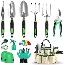 Gardening Supplies, Garden Tool Set, 19 Pcs Stainless Steel Garden Tool Kit with Bag, Ideal Gardening Gifts for Women