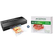 GERYON Vacuum Sealer Machine Black and 50 Counts Vacuum Sealer Bags