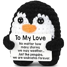 Valentines Day Gifts for Him Her, To My Love Handmade Crochet Mini Penguin Anniversary Birthday Gift for Boyfriend Girlfriend Wife Husband, Romantic I Love You Valentines Gifts for Women Men Couple