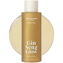The Face Shop Ginseng Glow Essence Toner - Improves Skin Elasticity, Glowy Finish, for Dull &amp; Dry Skin, with Korean Ginseng, Anti Aging, Korean Skincare, 150ml / 5.0 fl. oz.