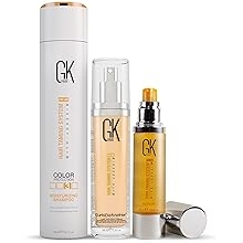 GK Hair Global Keratin Moisturizing Shampoo 300ml - Argan Oil Hair Serum 50ml - CurlsDefineHer Moisturizing Cream 100ml
