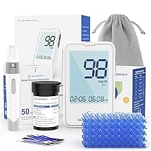 Glucoracy G-425-2 Blood Glucose Monitor Kit, 50 Test Strips and 50 Lancets, Blood Sugar Test Kit with Lancing Device, Diabetes Testing Kit No Coding,Glucose Meter for Home Use