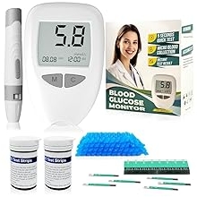 Glucose Monitor Kit, Blood Sugar Monitor,50 Test Strips &50 Lancets for Diabetes Testing,High Accuracy Blood Glucose Monitor Kit,1 Lancing Devices, DS-W Diabetes Testing Kit,Travel Size.