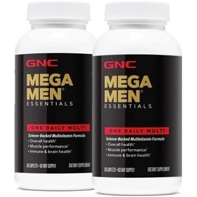 GNC Mega Men Essentials One Daily Multivitamin | Supports Overall Health and Muscle Performance | Twin Pack 2 x 60 Count