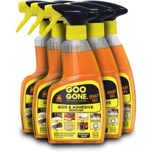 Goo Gone Original Spray Gel [6 Pack] - กําจัดหมากฝรั่ง, จาระบี, น้ํามันดิน, สติกเกอร์, ป้ายกํากับ, เทปตกค้าง, น้ํามัน, เลือด, ลิปสติก, มาสคาร่า, รองเท้าโปแลนด์, เครยอน  ⁇ ล ⁇  - 12 ออนซ์