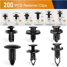 GOOACC Universal Plastic Fender Clips,200 Pcs Push Bumper Fastener Rivet Clips with 6 Size Auto Body Retainer Clips Bumpers,Car Fender Replacement for GM, Ford &amp; Ch