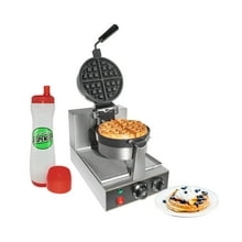GorillaRock Belgian Waffle Maker | Commercial Flip Waffle Iron | Stainless Steel | Rotating Mechanism | 110V