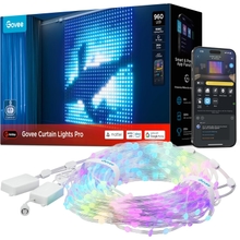 Govee Curtain Lights Pro, ไฟ LED เปลี่ยนสีอัจฉริยะ 960 ดวงที่อัปเกรดแล้วพร้อม AIGC, ไฟสตริง DIY แบบไดนามิกสําหรับห้องนอน ห้องนั่งเล่น ตกแต่งวันหยุด, กลางแจ้ง IP67 กันน้ํา, 5.41&times;5.77ft