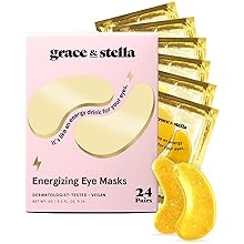 grace &amp; stella Award Winning Under Eye Mask - Valentines Day Gifts for Mom, Gel Eye Patches for Dark Circles, Puffy Eyes, Undereye Bags - Vegan - Self Care Gifts for Women (24 Pairs, Gold)