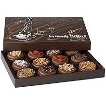 Granny Bellas Valentines Day 12 Chocolate Covered Cookies, Gift Basket for Him, Her Gourmet Candy Gifts Box for Food Delivery, for Girlfriend, Boyfriend, Husband, Wife, Men, Women, Mom, Family and Friends Holiday