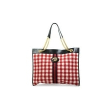 Gucci Gg Rajah Red and White Tweed Chain Large Tote Bag 537219