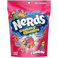 NERDS Gummy Clusters Candy, Rainbow, Crunchy and Gummy, 8 oz