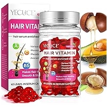 Hair Care Essence Capsules 40Pcs, Hair Treatment Serum, Rich In Vitamins A.C.E And B5, Moroccan Oil & Macadamia Oil & Avocado Oil & Repair Damaged Hair, Increases Hair Resilience And Shine