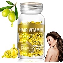 Hair Vitamin Serum Capsule, Hair Care Capsules Hair Treatment Serum Hair Vitamins Capsules for Hair Care Hair Moisturising Essence Anti-Frizz Hair Breakage Repair Hair Oil Capsules for Hair Gold