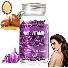 Hair Vitamin Serum Capsule, Hair Care Capsules Hair Treatment Serum Hair Vitamins Capsules for Hair Care Hair Moisturising Essence Anti-Frizz Hair Breakage Repair Hair Oil Capsules for Hair Purple