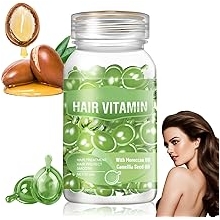 Hair Vitamin Serum Capsule, Hair Care Capsules Hair Treatment Serum Hair Vitamins Capsules for Hair Care Hair Moisturising Essence Anti-Frizz Hair Breakage Repair Hair Oil Capsules for Hair Green